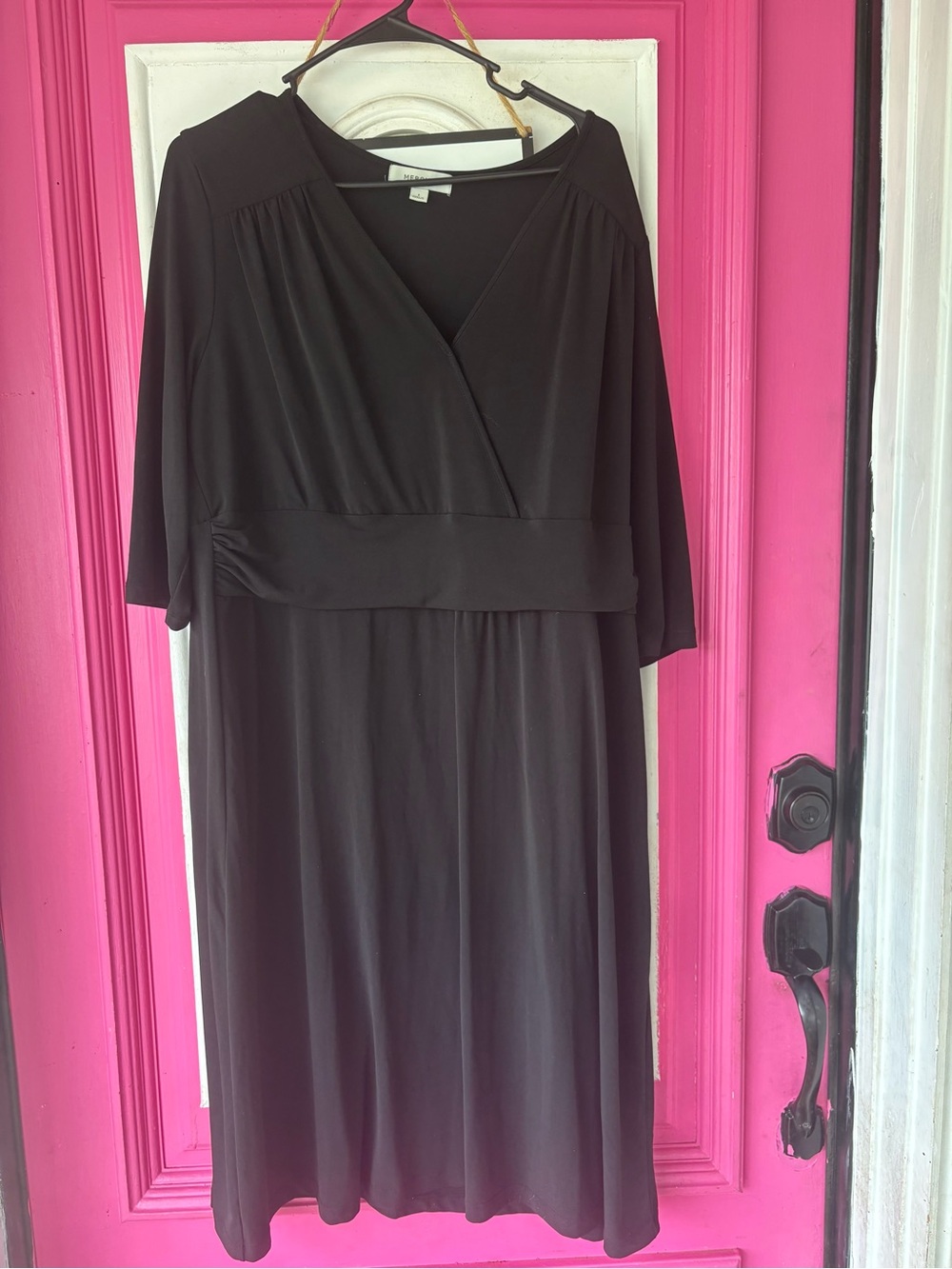 Merona Black Long-Sleeve Wrap Dress